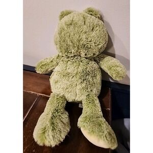 Schurman Plush Frog Frosted Stuffed Animal Yellow Feet HTF 12" Embroidered Eyes